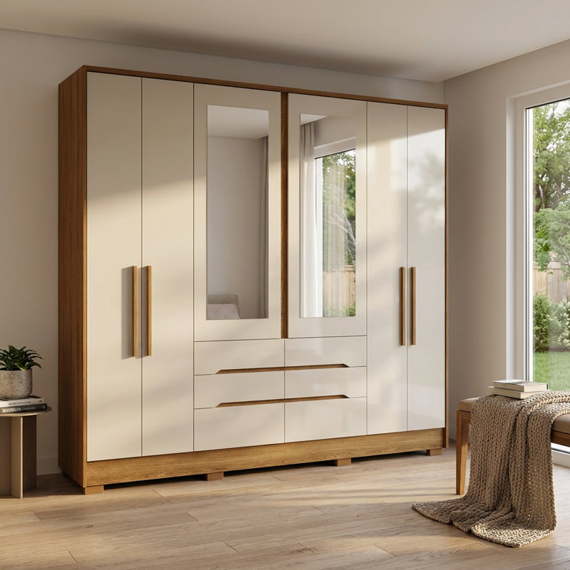 Armoire blanche San 85 "Francisco, Naturel / Blanc