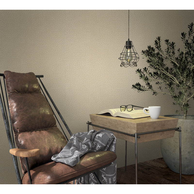 Loudoun Textured Weave Matte Non-pasted 10.05' x 53" Wallpaper Roll, Light Beige