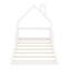 Lit simple au sol en bois, blanc - tête de lit en forme de maison pour lit confortable avec tête de lit attrayante, pin massif et bois massif, chambre chaude-1393091814-1393091817