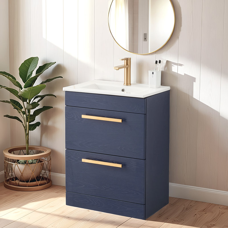 Ensemble de meuble-lavabo simple 24 po bleu
