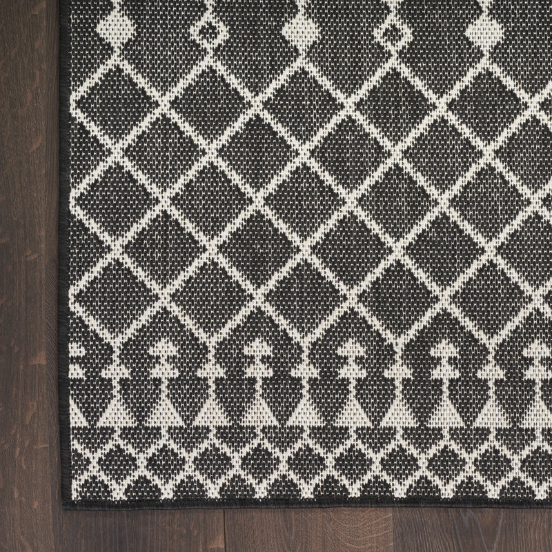  Positano 2'2" x 10' Black Modern Rug, Runner 2'2" x 10', Black