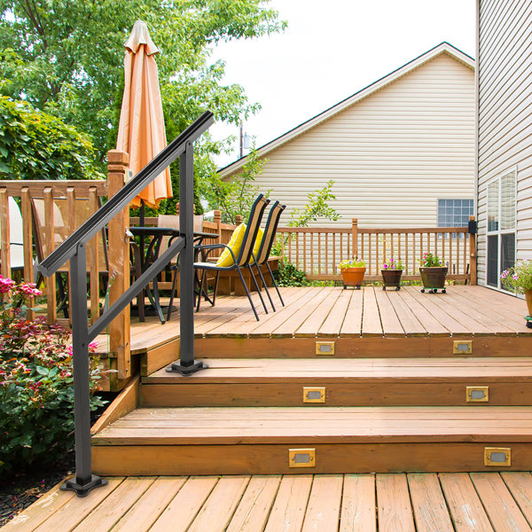 VEVOR Stair Railing Kit Aluminum Handrail Flexible Outdoor Deck Hand ...