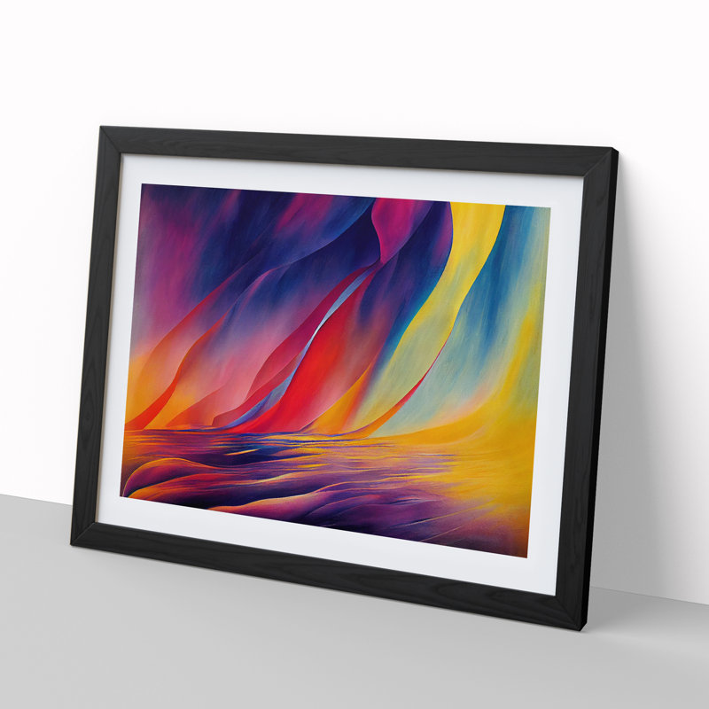 Revered - Single Picture Frame Painting, Black Framed, 46cm H x 64cm W x 2cm D