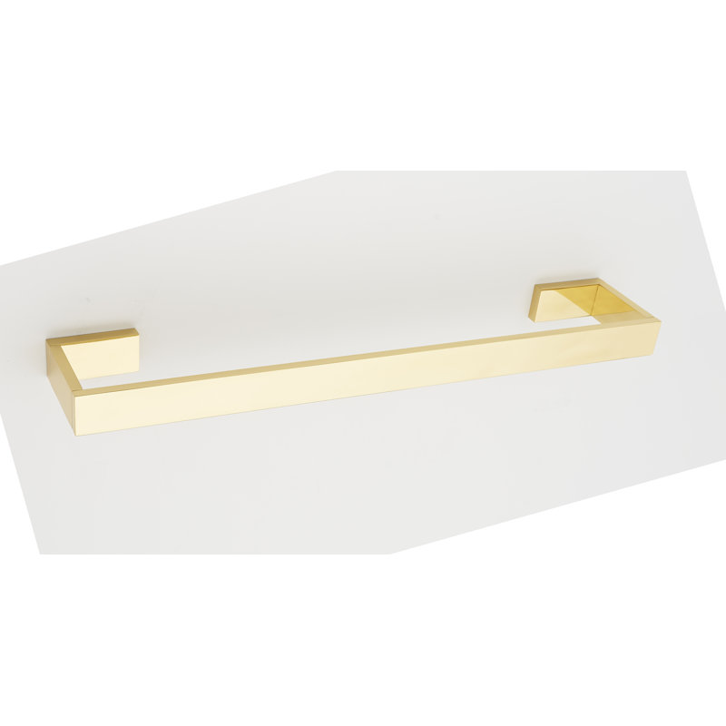 Barre à serviettes murale linéaire 18 po, Laiton poli, L 12 po x P 3,06 po