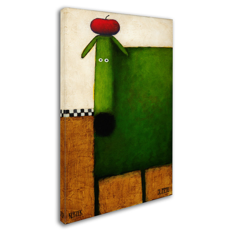«Green Dog» d'Izampo, reproduction sur toile tendue, H 24 po x l 16 po