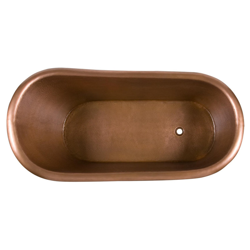 1676mm x 813mm Freestanding Soaking Copper Bathtub