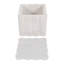 Boîte de rangement décorative carrée en marbre festonné avec couvercle pour la présentation de la maison - Boîte de rangement moderne pour décoration de chambre à coucher - 5 po, blanc et ivoire