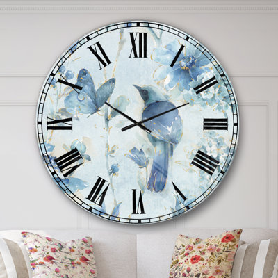 Indigold Watercolor Flower III - Traditional wall clock