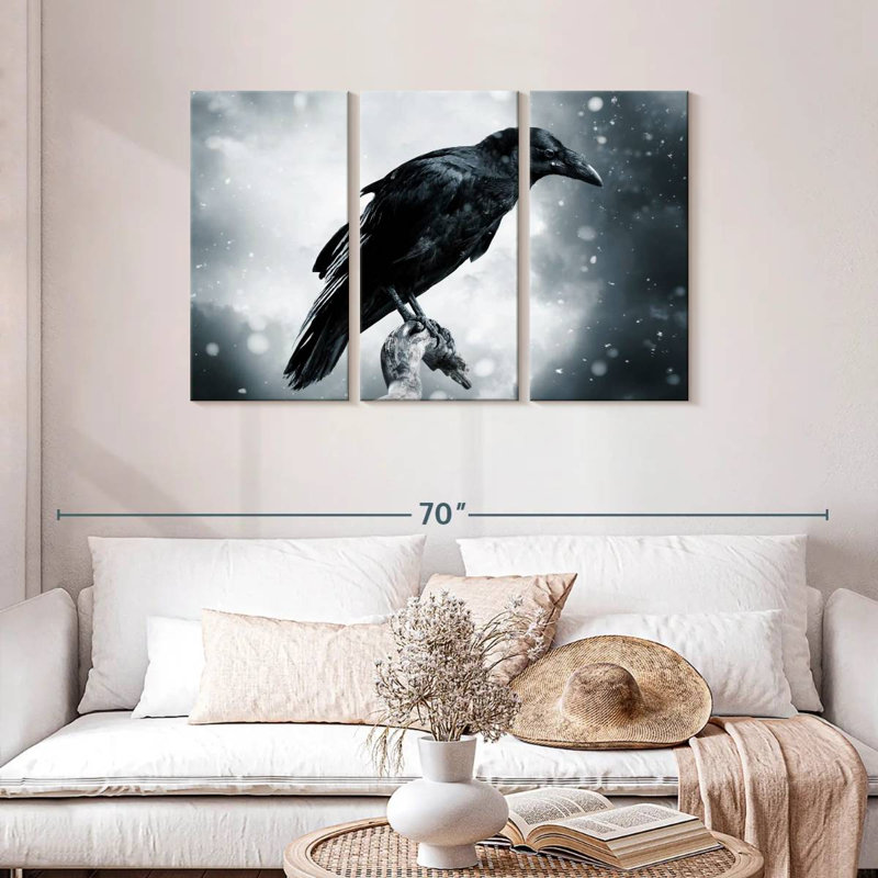 Corbeau noir Brampt, H 28 po x l 45 po