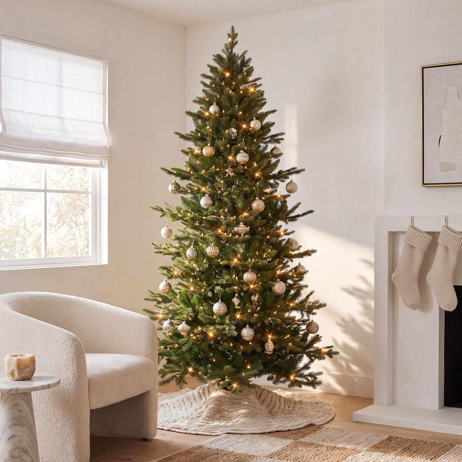 90' Lighted Artificial Fir Christmas Tree