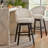 Conny Swivel Upholstered Counter Stool with Solid Wood Frame