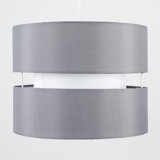 Sophia 20cm H x 35cm W Cotton Drum Pendant Shade ( Clip On ) in