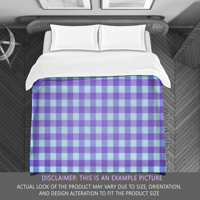 Gingham Comforter, Twin Comforter, Blue/Purple