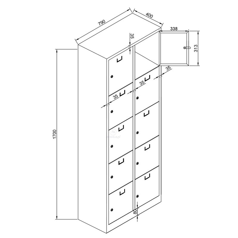Armoire de rangement Locker, Jaune, H 66,9 po x l 31,1 po x P 15,7 po