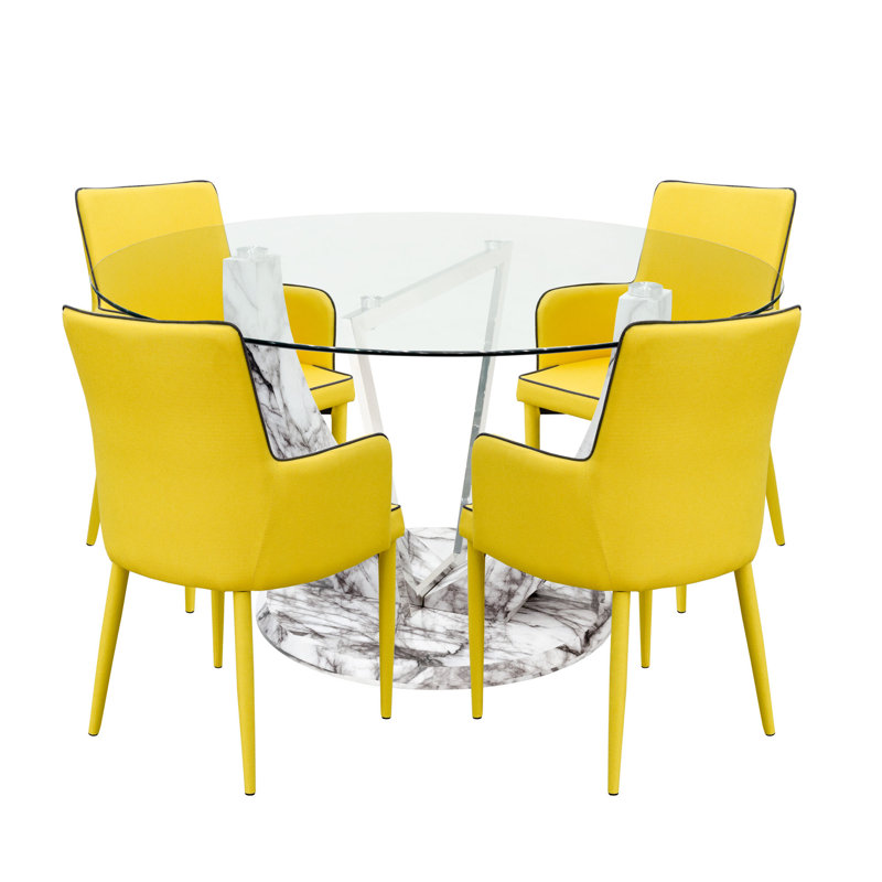Jameel 4 - Person Dining Set, Yellow
