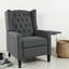 Fauteuil inclinable manuel à oreilles avec table d'appoint pliable et ports USB-456419487