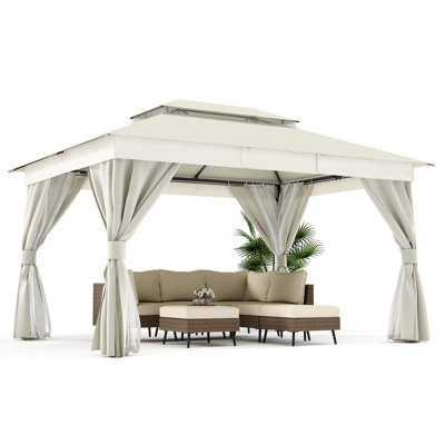 Pavillon de jardin en acier de 10 pi x 13 pi sur laque Isle Isle