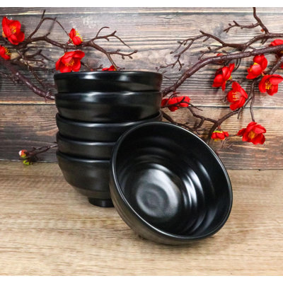 Pack Of 6 Modern Melamine Small Round Soup Appetizer Rice Bowls 10Oz