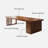 Nut-brown Rectangular Solid Wood with 2 drawers Executive Desk-121429659