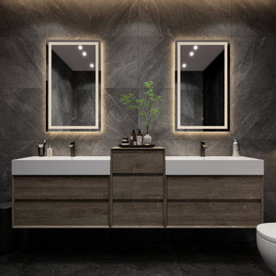 Albizu 104" Wall-Mounted Double Bathroom Vanity