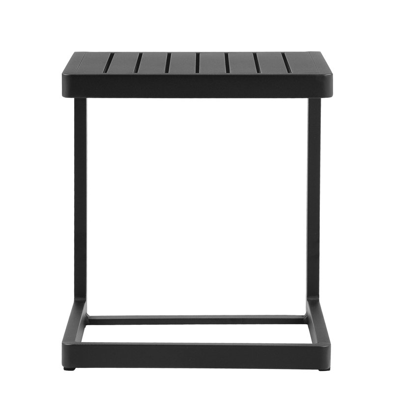 Chris Outdoor Square Side Table, Black