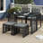 5 Pcs pe wicker patio dining set Outdoor Conversation Set With Cushions