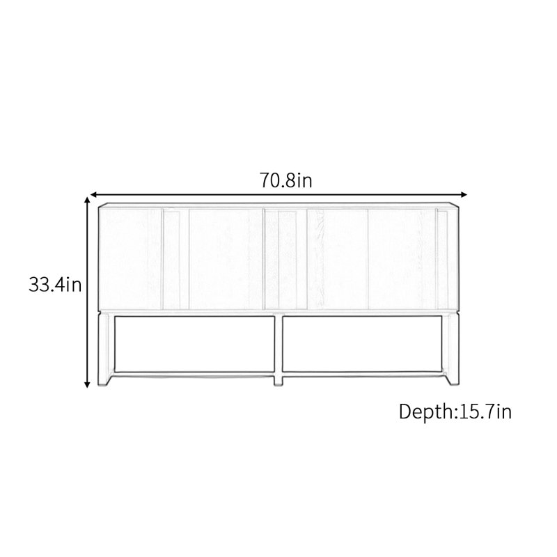 Buffet rétro de style minimaliste, Noyer