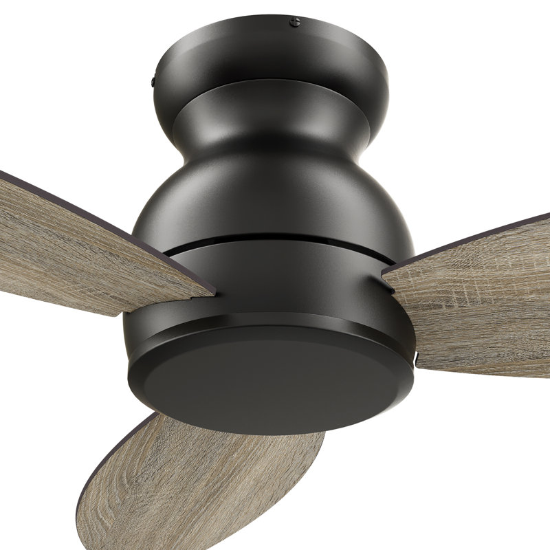 48" DC Motor Flush-Mount Ceiling Fan with Remote Control, without Light