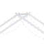 Twin Size Children's Bed Frame With LED Light Strips, Roof-Shaped Iron Frame Bed, White-1365870483
