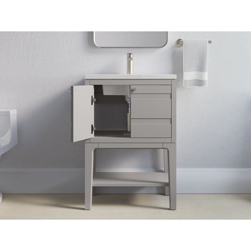Helst 24-In Bathroom Vanity Set, Mohair Gray