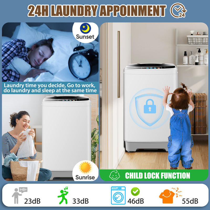 Himimi 2.4 Cubic Feet cu. ft. High Efficiency Portable Washer with Child Safety Lock
