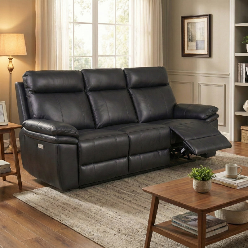 Cooney 3 Seater Electric Reclining Sofa, Black