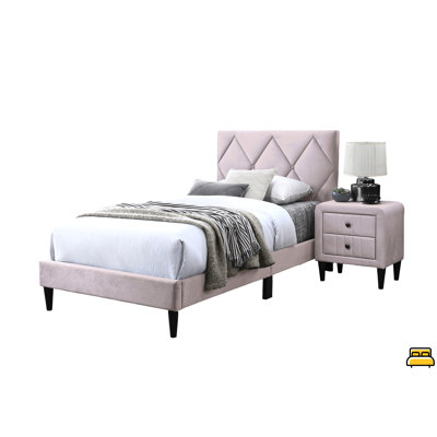 Lit avec tête de lit ajustable 1 pièce, meubles de chambre en velours pour chambre d'enfant