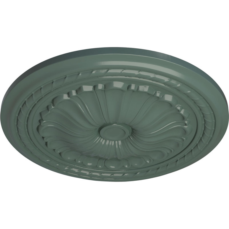 Endurathane Antioch Ceiling Medallion, 18"OD x 3 1/2"ID x 1 3/8"P (Fits Canopies up to 3 1/2"), Hand-Painted Warm Silver Finish