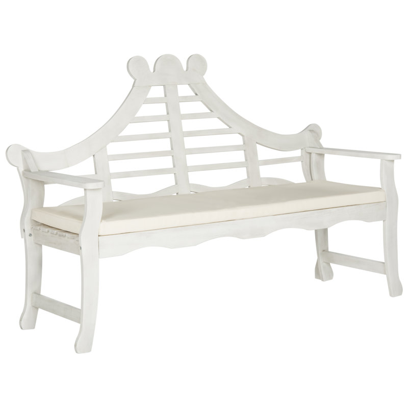 Banc de jardin en bois Cullins, Blanc antique