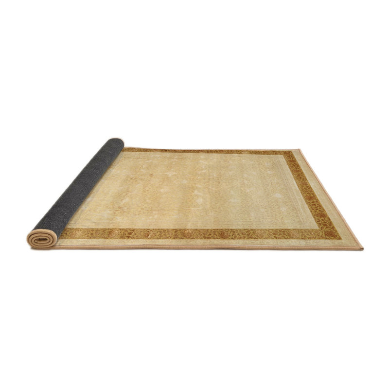Tapis traditionnel beige / doré Dinius, Rond 5 pi