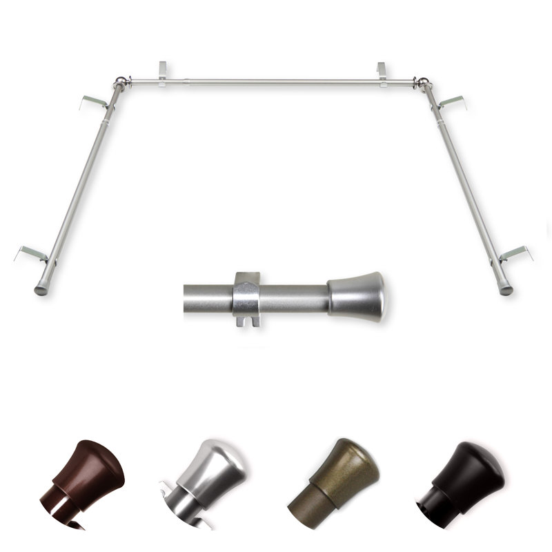Tringle à rideaux simple Leavy Bay, Nickel satiné