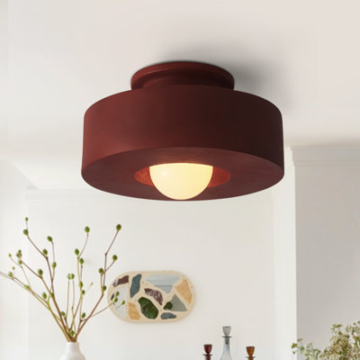 Nordic 1-Light Hat-Shaped Resin Flush Mount Ceiling Light
