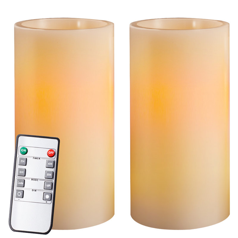 Unscented Flameless Candle, 7" H x 3" W x 3" D