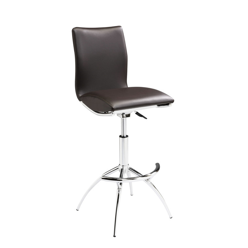 Moderne réglable en brun, facile à assembler, de 2 tabourets de bar de hauteur brune, 2 avec revêtement microbien