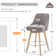 Swivel Upholstered 26''Counter Stool And Bar Stools With Full Back And Solid Wood Frame