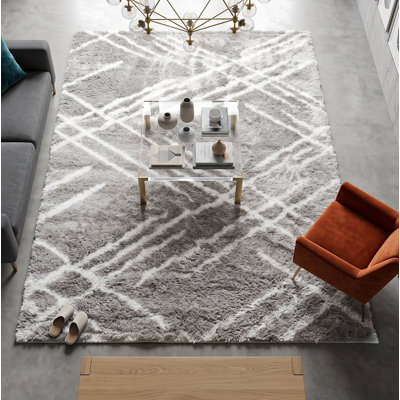Tapis gris à motif géométrique Arlie