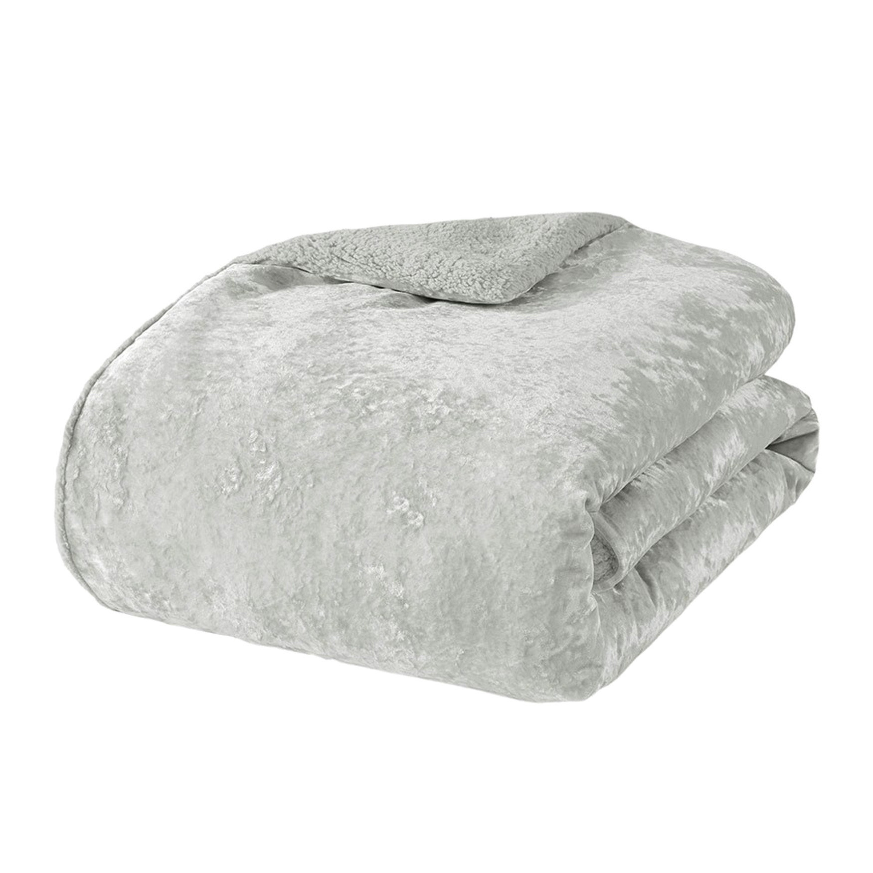 CaneCreations Grey Crushed Velvet Comforter For Twin/twin Xl With ...