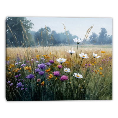 Quiet Daisy Meadow Wrapped Canvas Wall Art