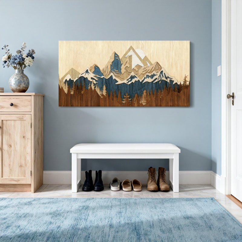 Paysage et nature, chaîne de montagnes, paysage forestier, art, H 20 po x l 40 po