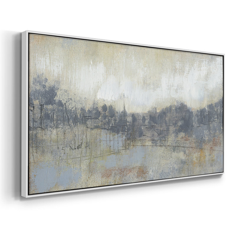 «Cool Grey Horizon I», toile tendue avec châssis encadré, prête à être accrochée, H 21 po x l 41 po, Noir