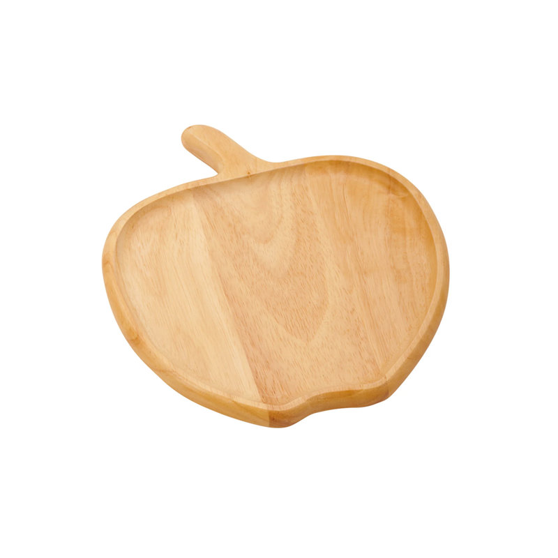 Plat de service en bois et pomme