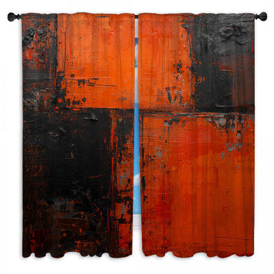 Rideaux orange obscurcissant et obscurcissant - 2 panneaux