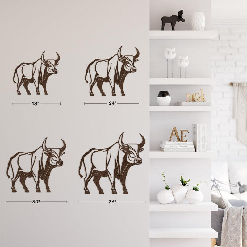 Décoration murale en métal, H 12 po x l 18 po x P 0,05 po, Bronze