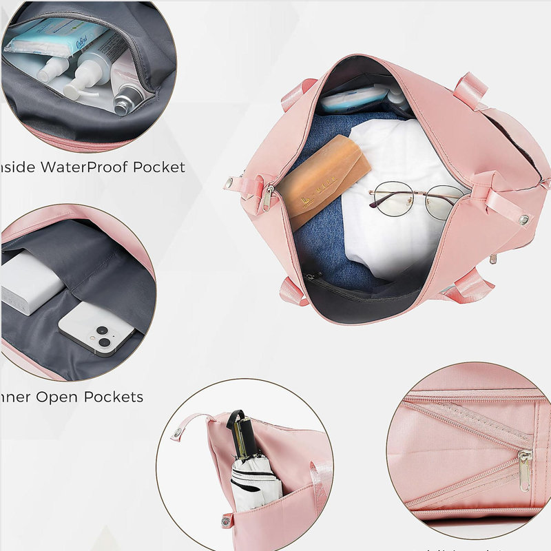 Ensemble de valises rigides 6 pièces avec serrure TSA, ensemble de valise à roulettes 16/20/24/28 pouces avec sac de voyage extensible et trousse de toilette imperméable, poignée réglable (
rose)